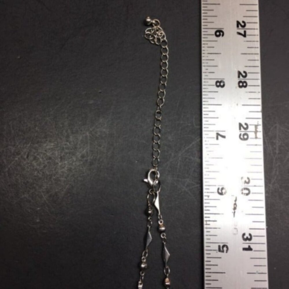 Diamond Anklet Ankle Bracelet Choker Necklace 12 In Silver Chain Retro Vintage - Picture 5 of 5